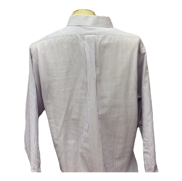 Sz17.5 Brooks Brothers Button Down Shirt 👔 Lavender and White - Picture 4 of 6
